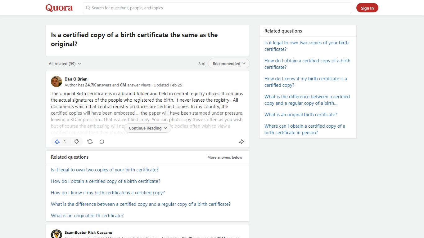 Is a certified copy of a birth certificate the same as the original?